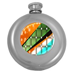 Abstract Wallpapers Round Hip Flask (5 Oz) by Simbadda