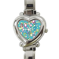 Circles Abstract Color Heart Italian Charm Watch by Simbadda