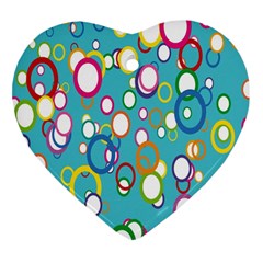 Circles Abstract Color Heart Ornament (two Sides) by Simbadda