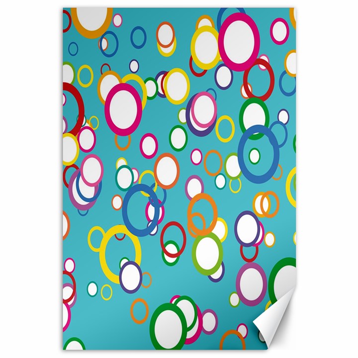 Circles Abstract Color Canvas 12  x 18  