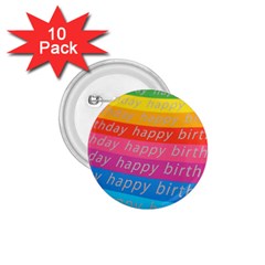 Colorful Happy Birthday Wallpaper 1 75  Buttons (10 Pack) by Simbadda