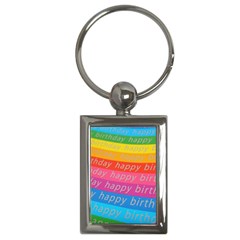 Colorful Happy Birthday Wallpaper Key Chains (rectangle)  by Simbadda