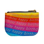 Colorful Happy Birthday Wallpaper Mini Coin Purses Back