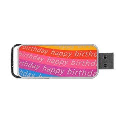 Colorful Happy Birthday Wallpaper Portable Usb Flash (two Sides) by Simbadda