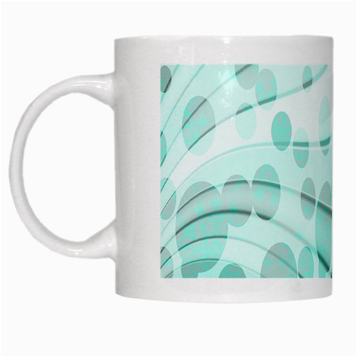 Abstract Background Teal Bubbles Abstract Background Of Waves Curves And Bubbles In Teal Green White Mugs