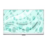 Abstract Background Teal Bubbles Abstract Background Of Waves Curves And Bubbles In Teal Green Business Card Holders Front
