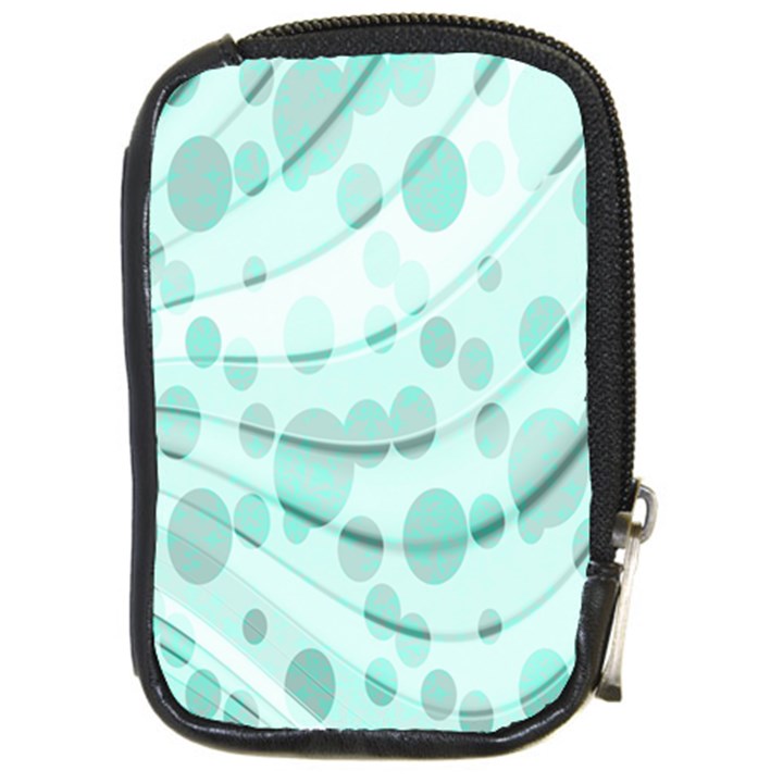 Abstract Background Teal Bubbles Abstract Background Of Waves Curves And Bubbles In Teal Green Compact Camera Cases