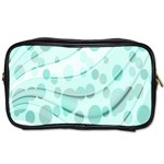 Abstract Background Teal Bubbles Abstract Background Of Waves Curves And Bubbles In Teal Green Toiletries Bags Front