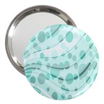 Abstract Background Teal Bubbles Abstract Background Of Waves Curves And Bubbles In Teal Green 3  Handbag Mirrors Front