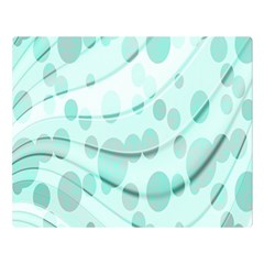 Abstract Background Teal Bubbles Abstract Background Of Waves Curves And Bubbles In Teal Green Double Sided Flano Blanket (large)  by Simbadda