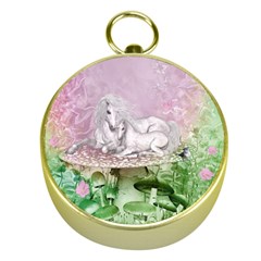 Wonderful Unicorn With Foal On A Mushroom Gold Compasses by FantasyWorld7