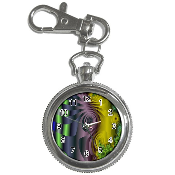 Fractal In Purple Gold And Green Key Chain Watches