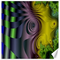 Fractal In Purple Gold And Green Canvas 16  X 16   by Simbadda