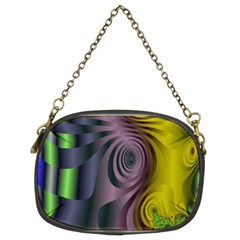 Fractal In Purple Gold And Green Chain Purses (two Sides)  by Simbadda