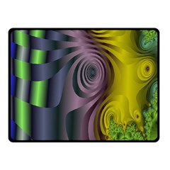 Fractal In Purple Gold And Green Double Sided Fleece Blanket (small)  by Simbadda