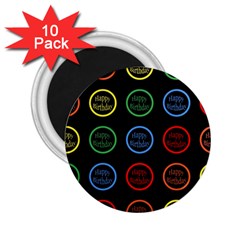 Happy Birthday Colorful Wallpaper Background 2.25  Magnets (10 pack) 