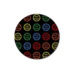 Happy Birthday Colorful Wallpaper Background Magnet 3  (Round) Front