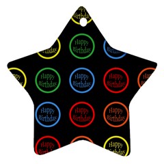 Happy Birthday Colorful Wallpaper Background Star Ornament (Two Sides)