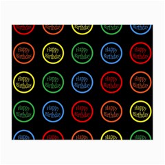 Happy Birthday Colorful Wallpaper Background Small Glasses Cloth (2-side) by Simbadda