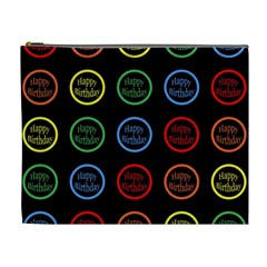 Happy Birthday Colorful Wallpaper Background Cosmetic Bag (XL)