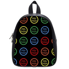 Happy Birthday Colorful Wallpaper Background School Bags (Small) 