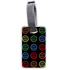 Happy Birthday Colorful Wallpaper Background Luggage Tags (One Side) 