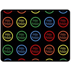 Happy Birthday Colorful Wallpaper Background Double Sided Fleece Blanket (Large) 