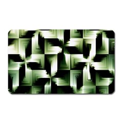 Green Black And White Abstract Background Of Squares Magnet (rectangular) by Simbadda