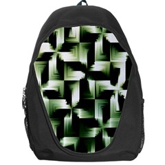 Green Black And White Abstract Background Of Squares Backpack Bag by Simbadda