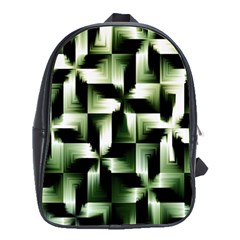 Green Black And White Abstract Background Of Squares School Bags (xl) 