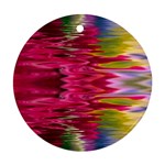 Abstract Pink Colorful Water Background Round Ornament (Two Sides) Front