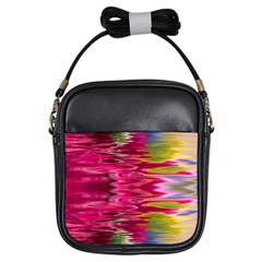 Abstract Pink Colorful Water Background Girls Sling Bags by Simbadda