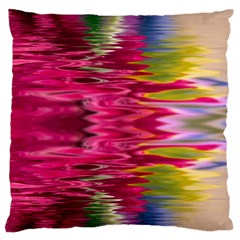 Abstract Pink Colorful Water Background Large Flano Cushion Case (two Sides) by Simbadda