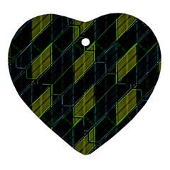 Futuristic Dark Pattern Heart Ornament (two Sides) by dflcprints