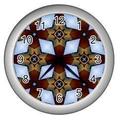 Abstract Seamless Background Pattern Wall Clocks (silver) 