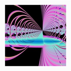 Blue And Pink Swirls And Circles Fractal Medium Glasses Cloth (2-side) by Simbadda