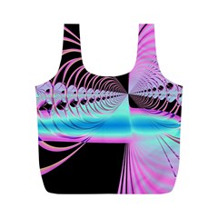 Blue And Pink Swirls And Circles Fractal Full Print Recycle Bags (m)  by Simbadda