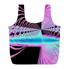 Blue And Pink Swirls And Circles Fractal Full Print Recycle Bags (l)  by Simbadda