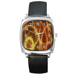 Circle Tiles A Digitally Created Abstract Background Square Metal Watch by Simbadda