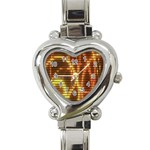 Circle Tiles A Digitally Created Abstract Background Heart Italian Charm Watch Front