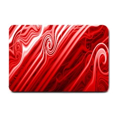 Red Abstract Swirling Pattern Background Wallpaper Small Doormat  by Simbadda