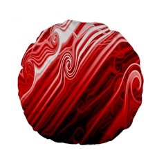 Red Abstract Swirling Pattern Background Wallpaper Standard 15  Premium Flano Round Cushions by Simbadda