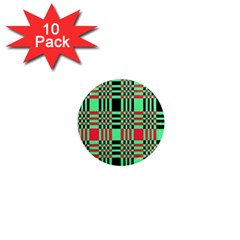 Bright Christmas Abstract Background Christmas Colors Of Red Green And Black Make Up This Abstract 1  Mini Magnet (10 Pack)  by Simbadda