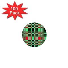 Bright Christmas Abstract Background Christmas Colors Of Red Green And Black Make Up This Abstract 1  Mini Buttons (100 Pack) 