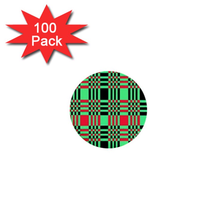 Bright Christmas Abstract Background Christmas Colors Of Red Green And Black Make Up This Abstract 1  Mini Buttons (100 pack) 