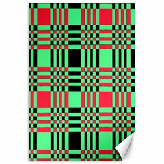 Bright Christmas Abstract Background Christmas Colors Of Red Green And Black Make Up This Abstract Canvas 24  X 36  by Simbadda