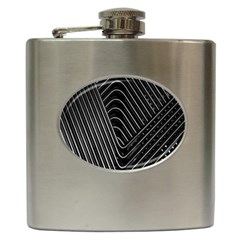 Chrome Abstract Pile Of Chrome Chairs Detail Hip Flask (6 Oz) by Simbadda