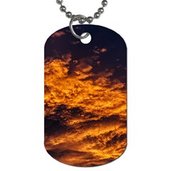 Abstract Orange Black Sunset Clouds Dog Tag (Two Sides)