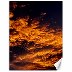 Abstract Orange Black Sunset Clouds Canvas 18  x 24  