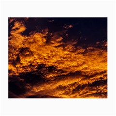 Abstract Orange Black Sunset Clouds Small Glasses Cloth (2-side) by Simbadda